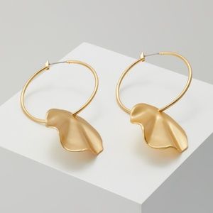 J. Crew Shell Hoop Brushed Gold Earrings